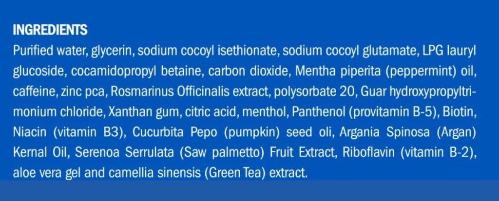 Fortero Shampoo Ingredients