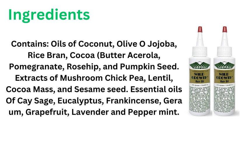 ingredients wild growth hair oil